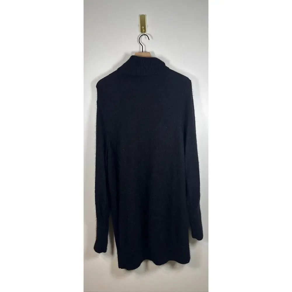 & Other Stories Alpaca/Wool Blend Knit Turtleneck Sweater Mini Dress - Black L - Picture 8 of 8